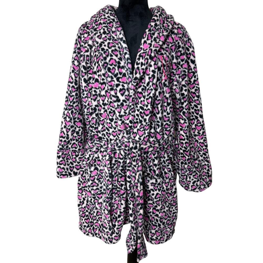 Victoria's Secret Pink Leopard Hearts Robe - M/L - NWT